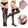 Lady Non Slip Silicone Stocking Women's Fashionable Peacock Lace Top Shiny Stockings Tiptoe Transparent Breathable and Sexy Hosiery
