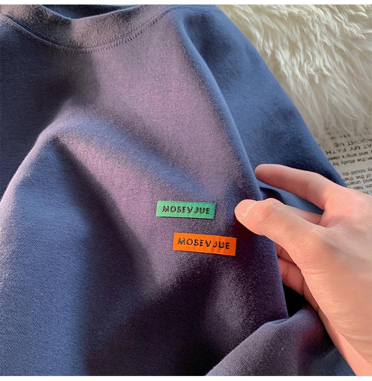 Мужская футболка оверсайз в американском ретро-стиле с маленьким воротником - модный летний хлопковый стиль