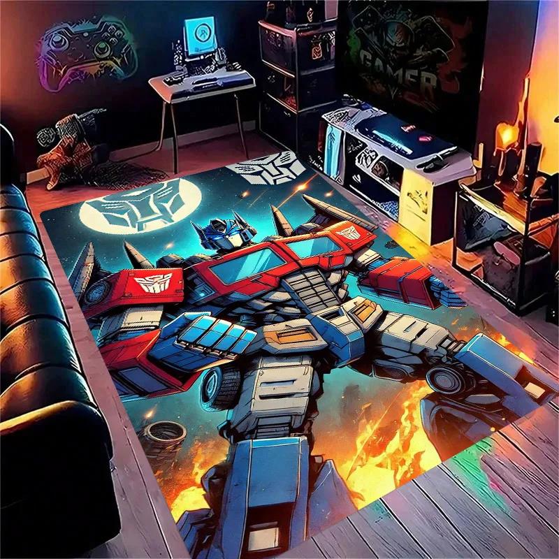 High-quality Cartoon T-Transformers Autobots 3D Bathroom Anti-Slip Mat Rugs for Home Kitchen Floor Decor carpet