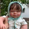 BZDOLL 60 СМ 24 дюйма Реборн Спящий Мальчик Кукла из Мягкого Винила с 3D Кожей для Девочки с Видимыми Венами Тканевое Тело Как Настоящий Арт Бебе Подарок