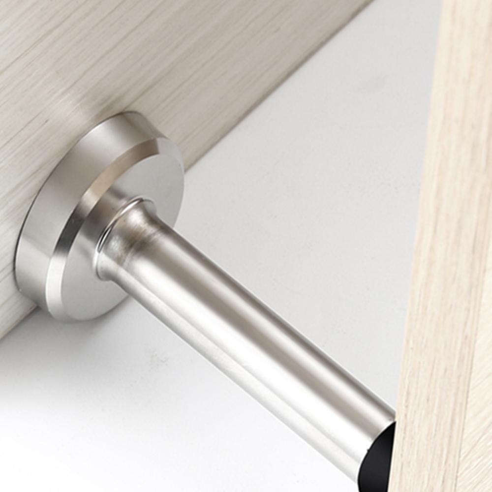 3 Pieces Stainless Steel+Rubber Door Stop Anti-Collision Door Stop Wall Mounted