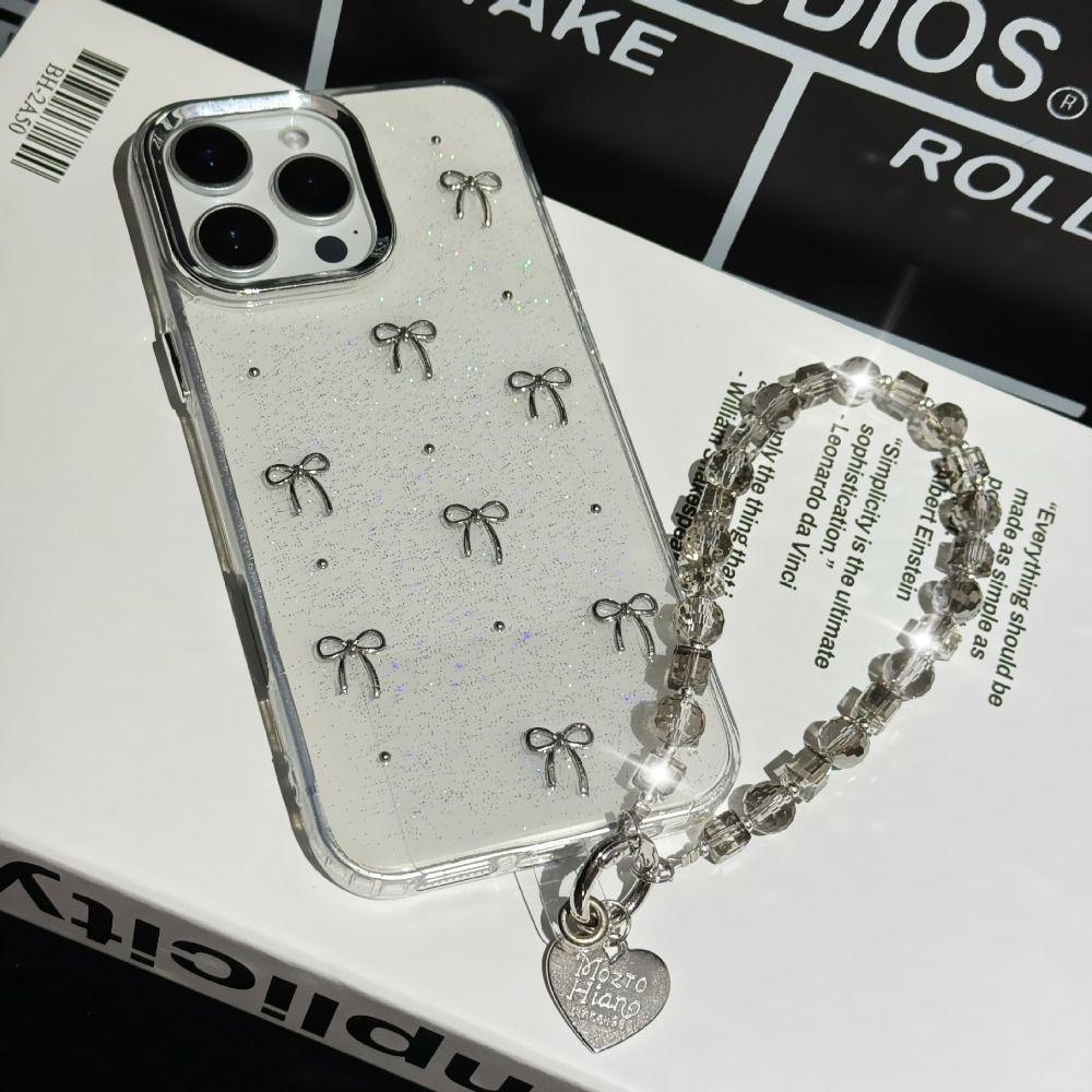 Short Mobile Phone Lanyard Anti-lost Love Phone Pendant Crystal Beads Phone Chain Christmas Gifts
