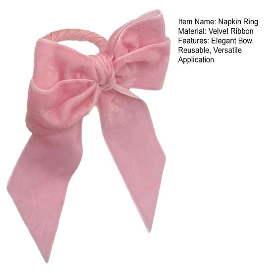 Бархатное кольцо для салфетки с бантом, многоразовый держатель для салфетки-бабочки, праздничное кольцо для салфетки для стола на день рождения, свадьбу