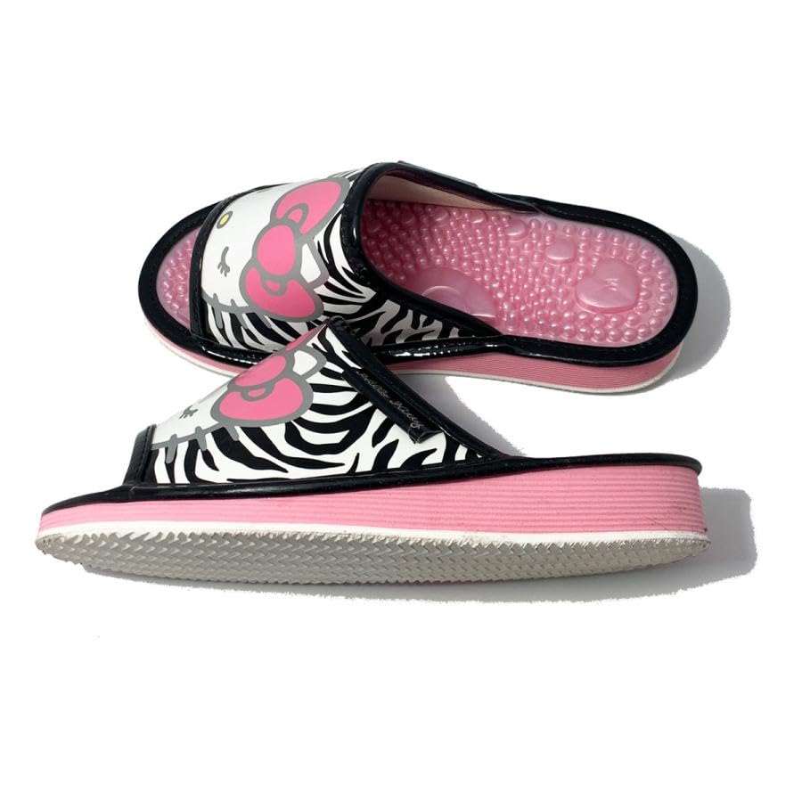 Sanrio Здоровый Sanrio Дизайн Животных SAHS004 Розовый Hello LL Сделанные в Японии Сандалии, (Черный котенок, 25,0 см)