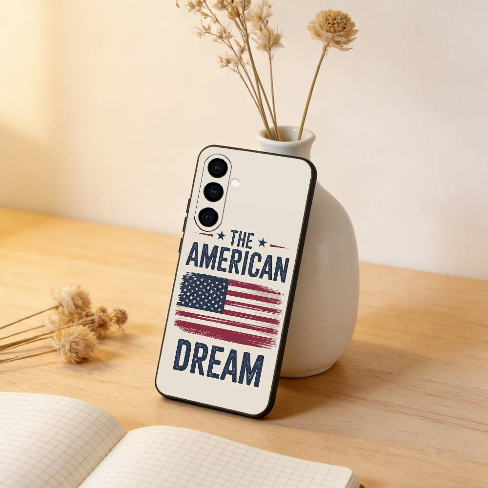 Чехол для телефона "Культура американского флага" для Samsung Galaxy A73, A72, A71, A70, A53, A52, A51, Другие Мягкий черный чехол