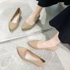 Весенние корейские босоножки с острым носком и матовой поверхностью, одинарные туфли с покатым каблуком, средний каблук, универсальные и модные нескользящие туфли