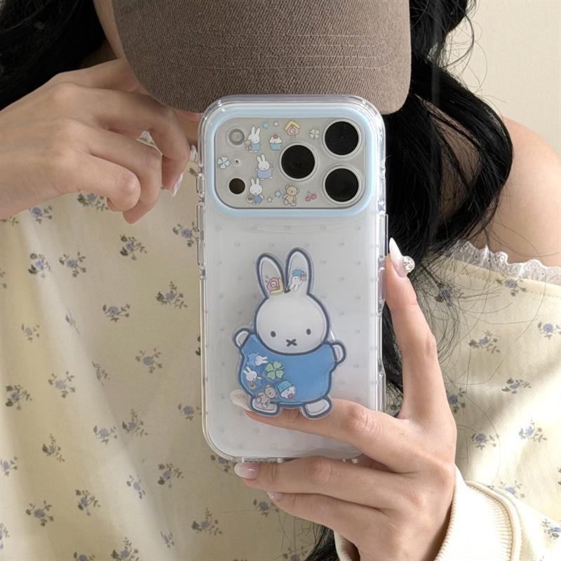 Очаровательный чехол-подставка в виде кролика для iPhone 17/16 Pro Max/15 Pro