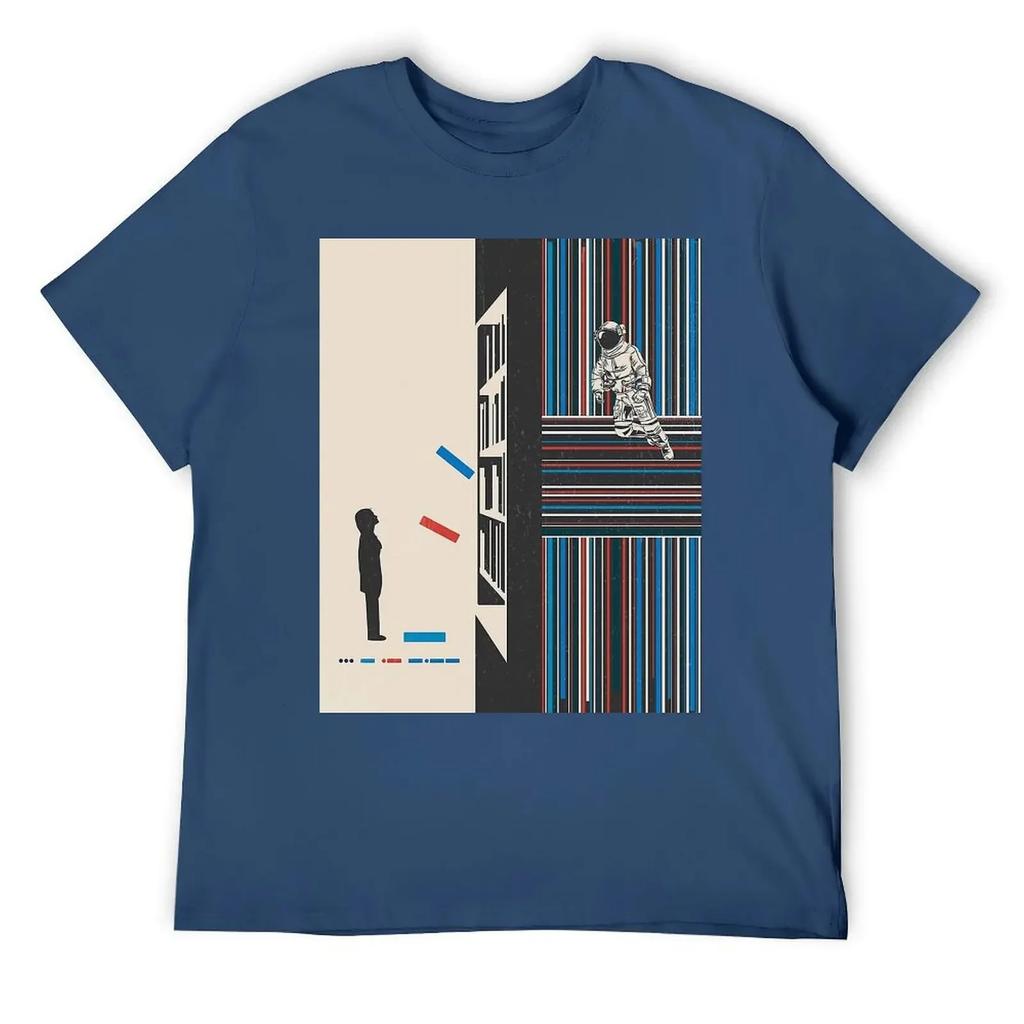 Motion Tees Горячая Распродажа Гик Отдых Размер США Межзвездный Купер Научная Фантастика Фильм Выносливость Оставайся 14 Футболка с Круглым Вырезом харадзюку
