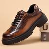 Внешняя торговля большая деловая повседневная кожаная обувь платформа крокодиловый узор туфли дерби мужская формальная кожаная обувь британские мокасины для вождения