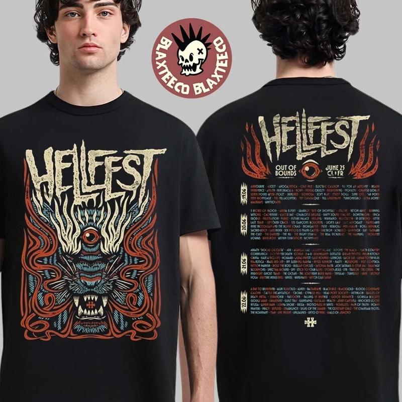Hellfest Out Of Bounds Merch Clisson France On June Wt Line Shirt Fan