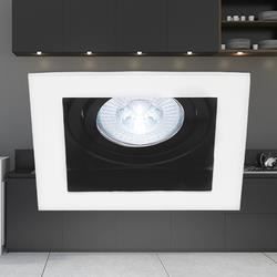 Lot de 10 Supports de spots Beta R4 carré blanc/noir MR16 GU10/GU5.3