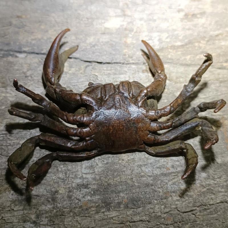 1 шт. Миниатюрная чайная фигурка-питомец Винтажный краб Модель животного Статуэтка Фигурка Антикварные металлические изделия Настольное украшение