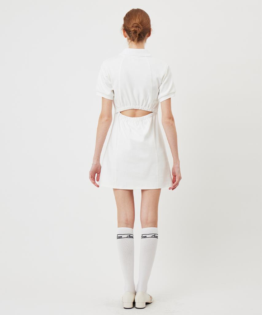 A Ben White Short-Sleeve Collared Dress