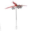 Metal Aircraft Weather Vane 3D Red Rustproof Smooth Airplane Windmill Wind Spinner for Garage Dome