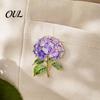 Fade-resistant Brooch Pin, Enamel Hydrangea Shape Lapel Polished Edges Backpack Flower Decorative Badge for Coat Collars Scarves Canvas Bags Colorful
