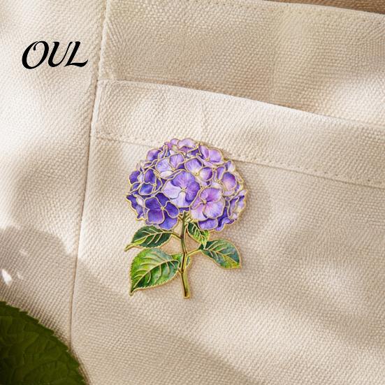 Fade-resistant Brooch Pin, Enamel Hydrangea Shape Lapel Polished Edges Backpack Flower Decorative Badge for Coat Collars Scarves Canvas Bags Colorful