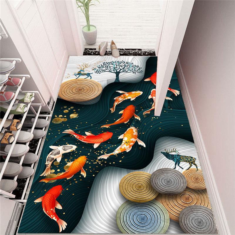 3D китайский напольный коврик от двери до двери, дверной коврик для дома, спальни, гостиной, ванной комнаты, нескользящий впитывающий коврик, который можно стирать в машине