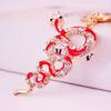 Keychain Shiny Rhinestones Snake Shape Key Ring Decorative Car Key Holder Bag Handbag Charm