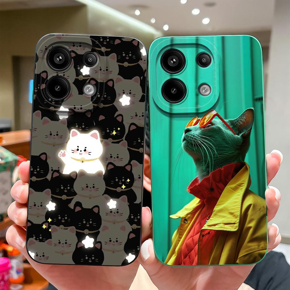 Для Xiaomi Poco M6 Pro 4G 5G Чехол Модный Черный Кокосовая Пальма Жидкий Силикон Мягкий ТПУ Чехол Для XiaomiPocoM6 M6Pro 4G 5G Funda