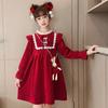 Красное новогоднее платье принцессы для девочек - модная юбка в зимнем стиле с небольшим ароматом