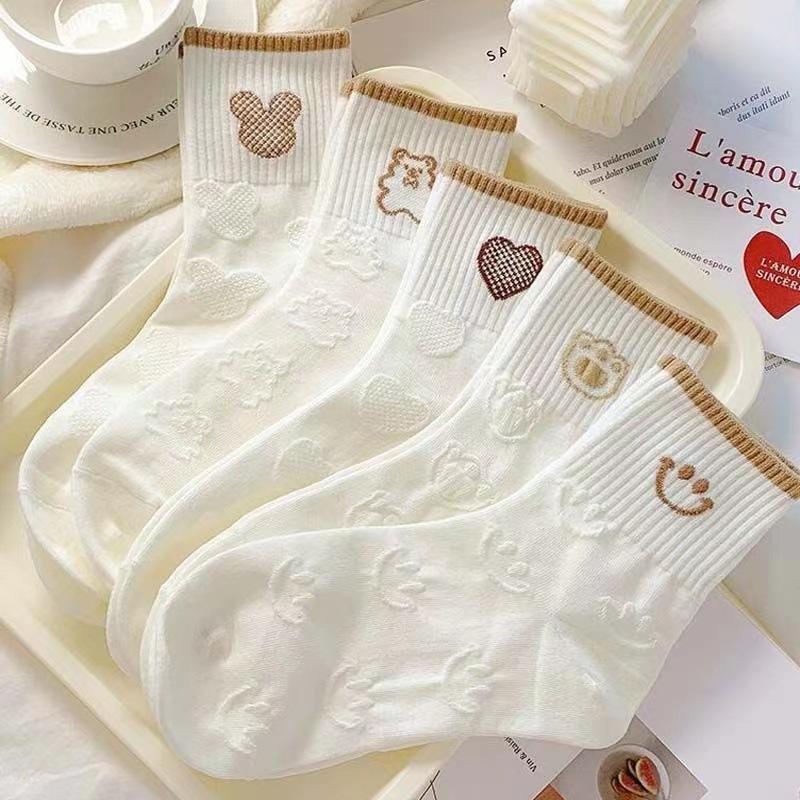 5 Pairs Socks Comfy & Breathable Mid Tube Socks for Women