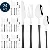 24Pcs Creative Gold Tableware Dinnerware Set Knife Fork Coffee Spoon Cutlery Set Stainless Steel Flatware Western Silverware