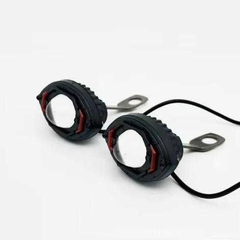 Motorcycle-modified 12V 10W LED Spotlights 3600LM Paired Twin Lights Yellow White Beams Lens-equipped Flashing Headlights