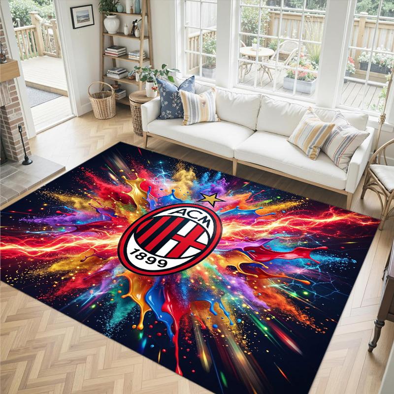AC Milan Design Crystal Velvet Carpet Cozy Non?Slip Printed Rug For Bedroom Living Room Entrance