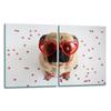 2x GLASS PROTECTIVE PLATE FOR STOVE 40x52 DOG