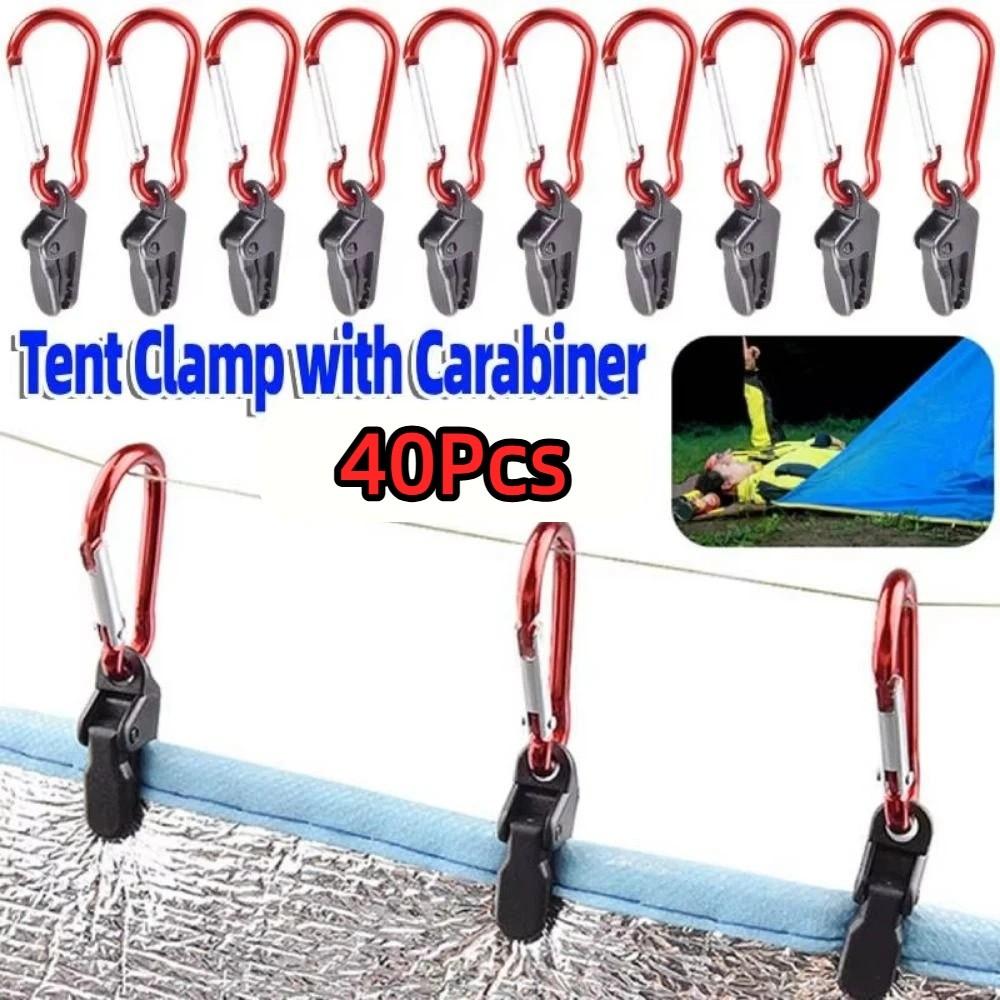 40Pcs Heavy Duty Awning Clamp Windproof Tarpaulin Clips Anti-Wind Tent Clips Outdoor