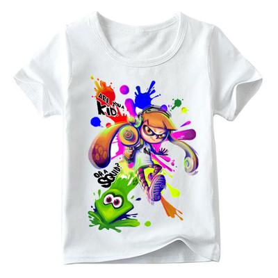 Детская забавная футболка с рисунком Splatoon Inkling, летние топы с короткими рукавами для маленьких мальчиков и девочек, детские повседневные