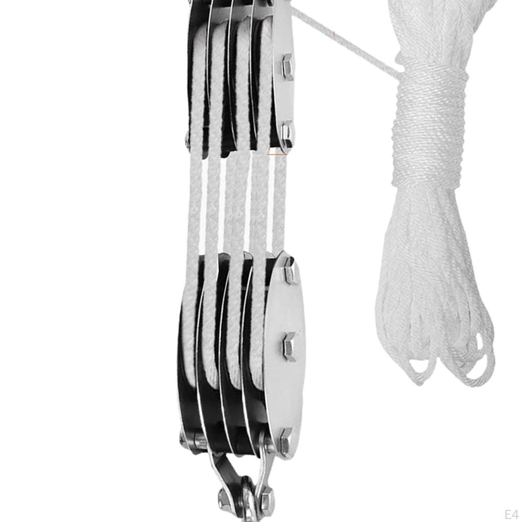 Блок канатной тали и полиспаста, система шкивов, портативный, сверхпрочный, вращающийся на 270 градусов крюк