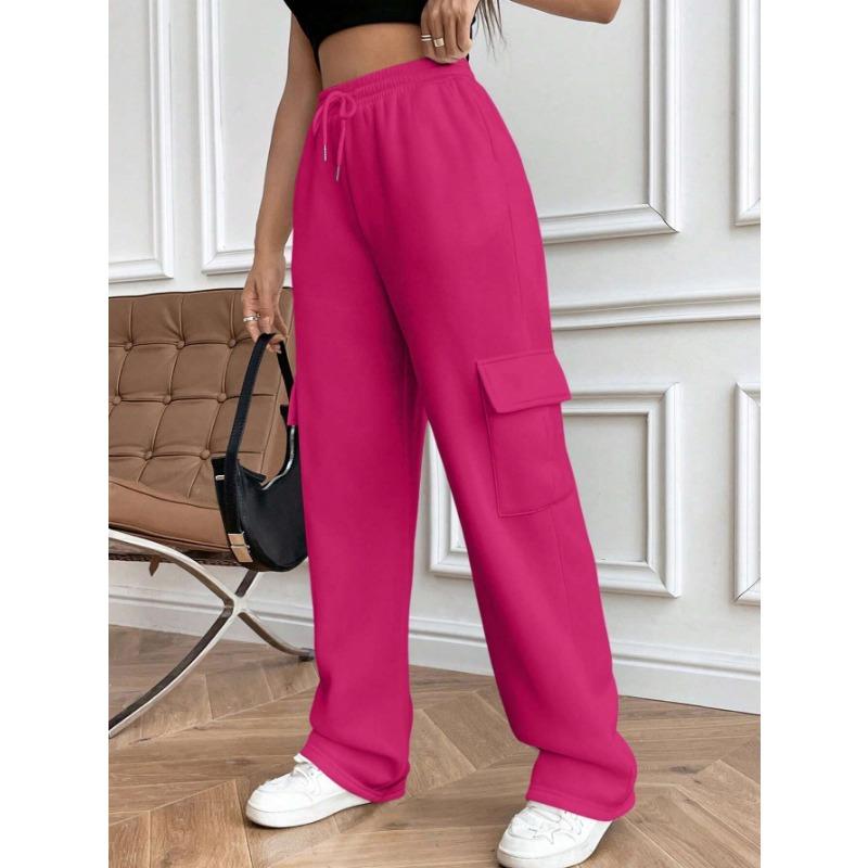 Женские осенне-зимние однотонные повседневные прямые широкие брюки