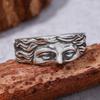 Literary Sculpture Venus Mask Ring Pure Copper Opening Ring Finger Rings Half Face Rings  For Men