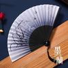 Портативный складной веер в китайском стиле из бамбука и шелка для женщин - Идеально подходит для ханьфу, ципао и летних танцев