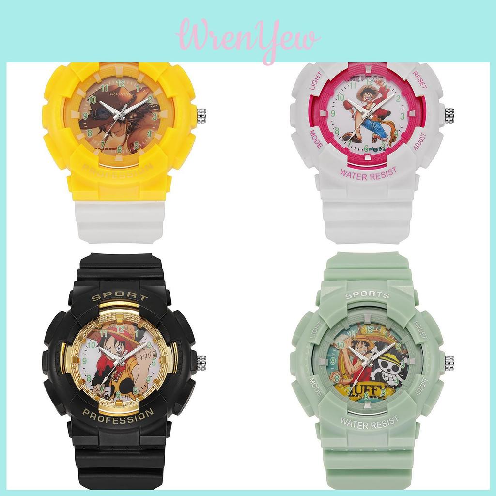 Детские спортивные часы One Piece с календарем, водонепроницаемые, на смоляном ремешке, для детей