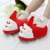 Мультяшные плюшевые тапочки Санта-Клауса для дома, праздничные хлопковые туфли, танкетка, теплая обувь, домашняя обувь, рождественские подарки для женщин