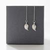 J.Lauren 01M03235 Leaf Long Chain Silver Earrings