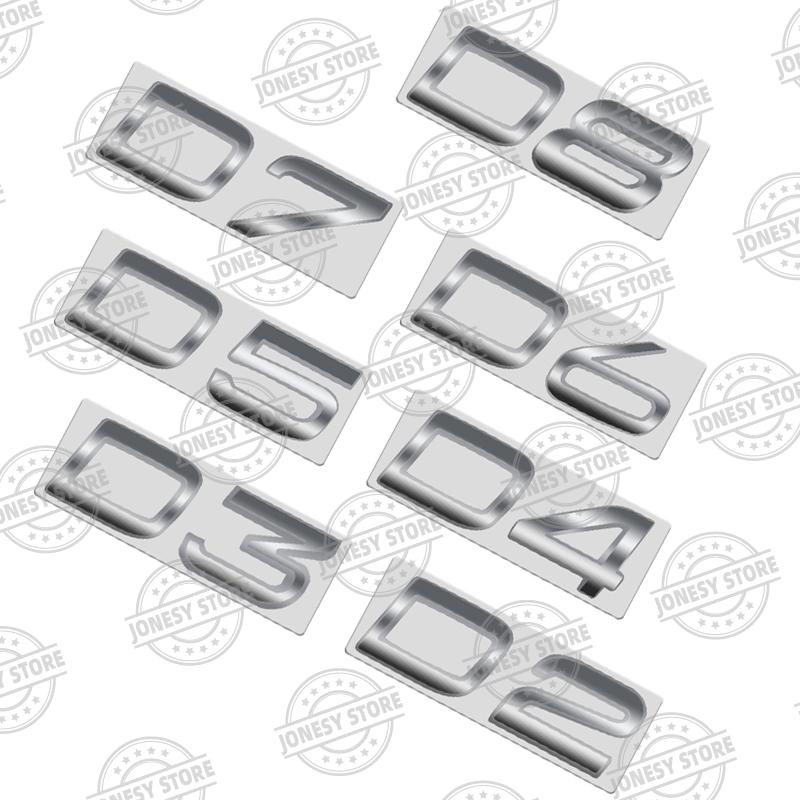 Auto Metal D8 D7 D6 D5 D4 D3 D2 Logo 3D Badge Lettering Decals Trunk Sticker For Volvo XC60 XC40 XC90 S40 S60 V40 V50 C70 T6 AWD