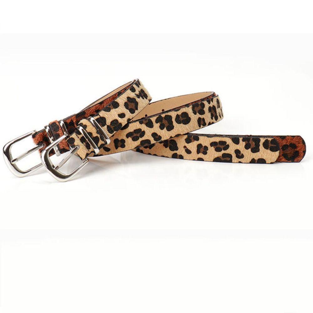 Plush Leopard Print Belt Y2K Waistband Fashion PU Leather Waist Belt Beach