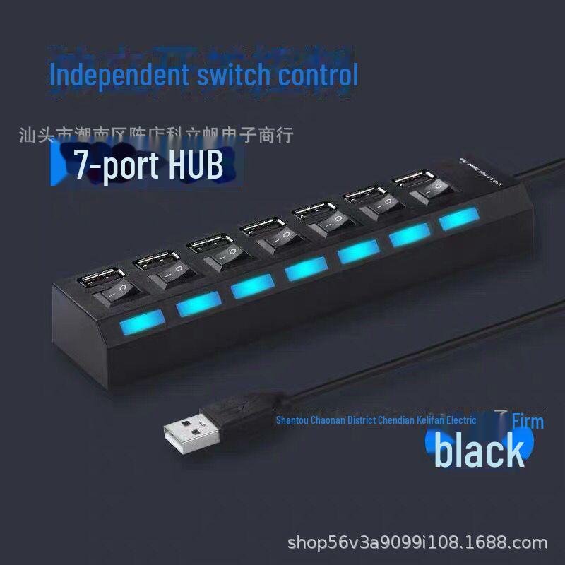 7-портовый USB-концентратор-разветвитель с независимыми переключателями и 4-портовый высокоскоростной расширитель Light Hub