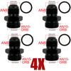 4X Топливная линия Шланг Фитинг Мужской Адаптер ORB-6 ORB-8 ORB-10 ORB-12 Резьбовое соединение с уплотнительным кольцом к 6AN 8AN 10AN 12AN Алюминиевый фитинг с бортиком Черный