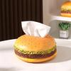 [ Burger Tissue Holder] 1pc Hamburger-Shaped Tissue Holder - Plastic Novelty Rectangular Burger Tissue Dispenser for Home & Office Desk Accessories