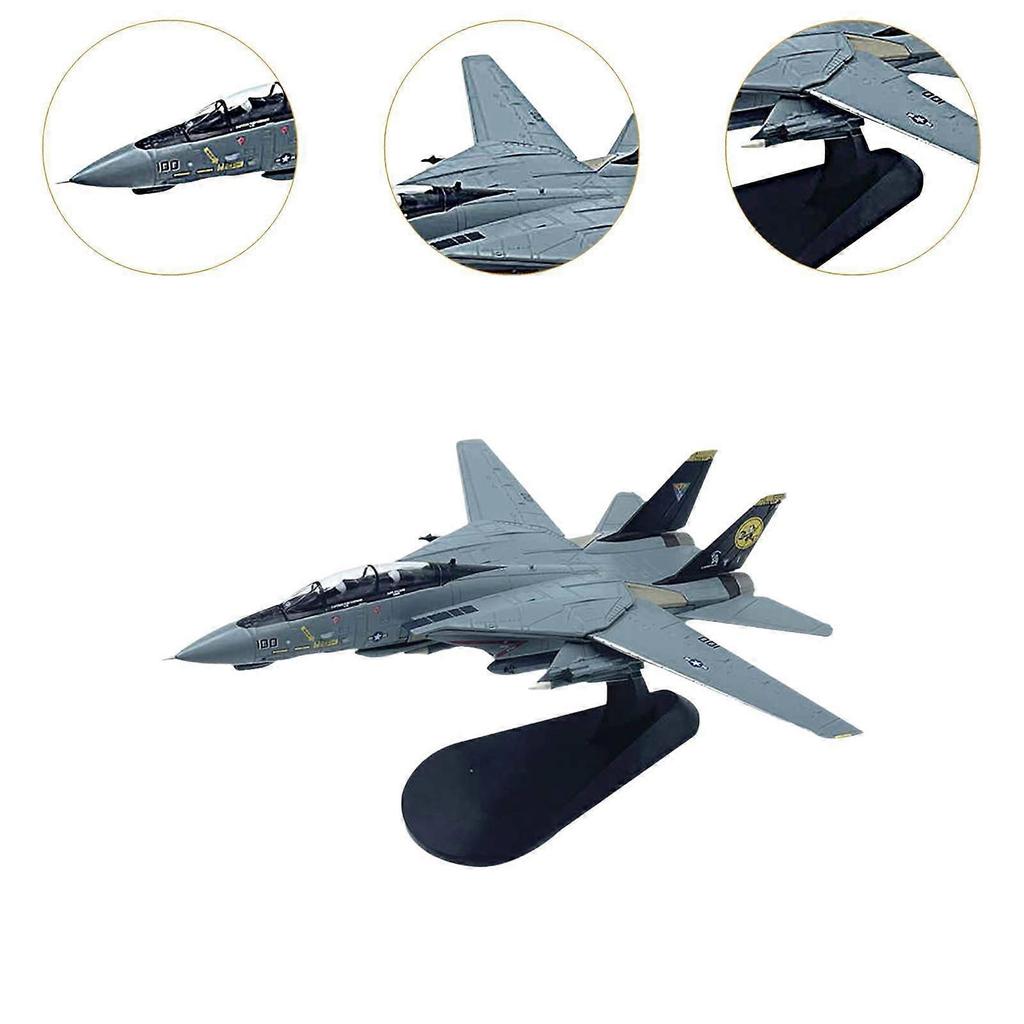 1/100 Scale F 14D Fighter Jet Model Diecast Plane for Bookshelf Bedroom Home