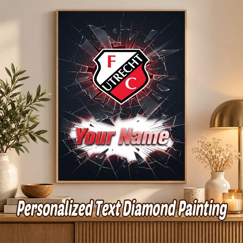 FC Utrecht Custom Name Text 5D Diamond Painting Kit DIY Full Drill Diamond Art Decoration