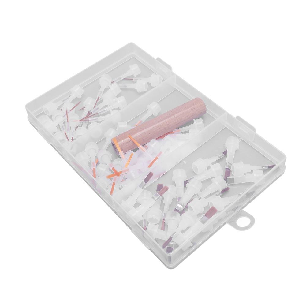 60pcs Wooden Handle Nail Brush Replacement Heads Dip Gel Nail Polish Brush Salon Or Home Use