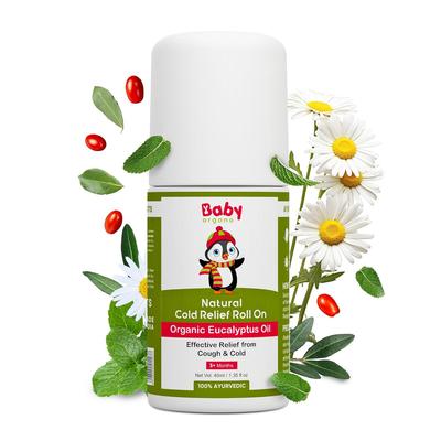 BabyOrgano® Natural Cold Relief Roll On с органическим маслом эвкалипта от простуды и кашля | Заложенность носа | Заложенность грудной клетки 40 мл