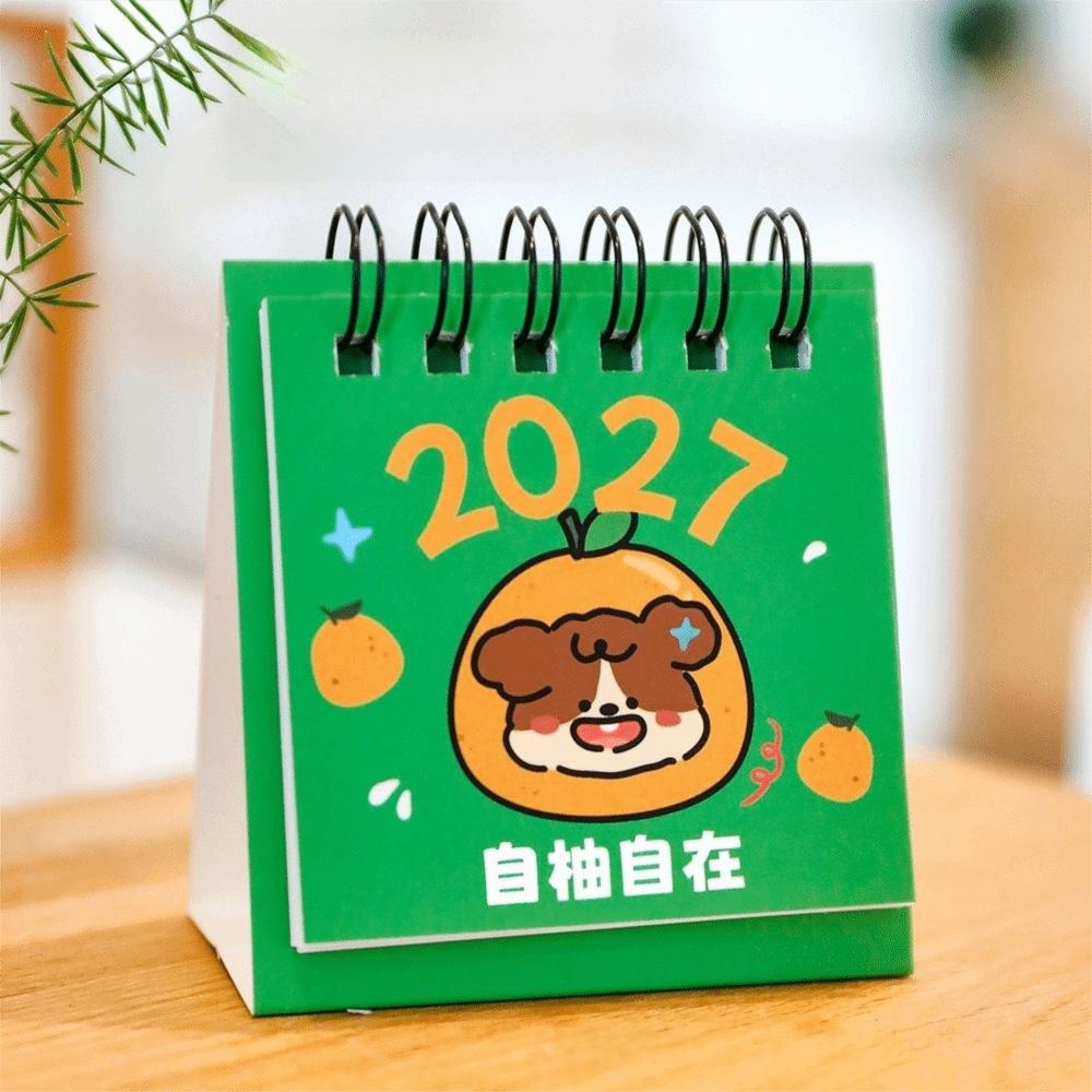 Mini Standing Flip Calendar Double Coil Monthly Planner Schedule Planner Desktop Ornaments