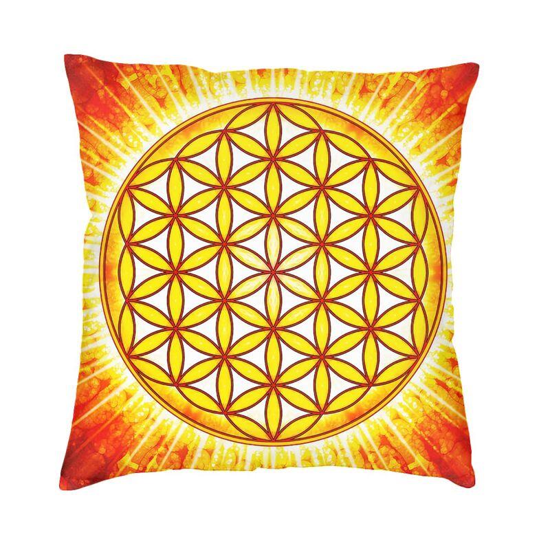 Sacred Geometry Flower Of Life Throw Pillow Case 45*45cm for Living Room Sofa Geometric Mandala Cushion Cover Velvet Pillowcase