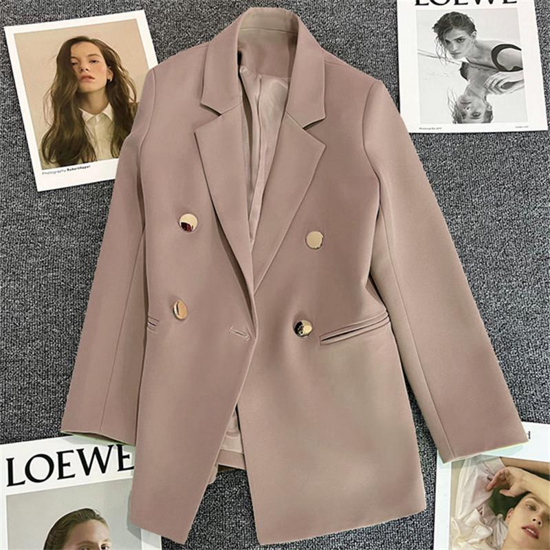Milky White Green-Botton Suit Jacket - Korean Edition, 2024 Spring/Autumn, Women's Casual High-End Blazer